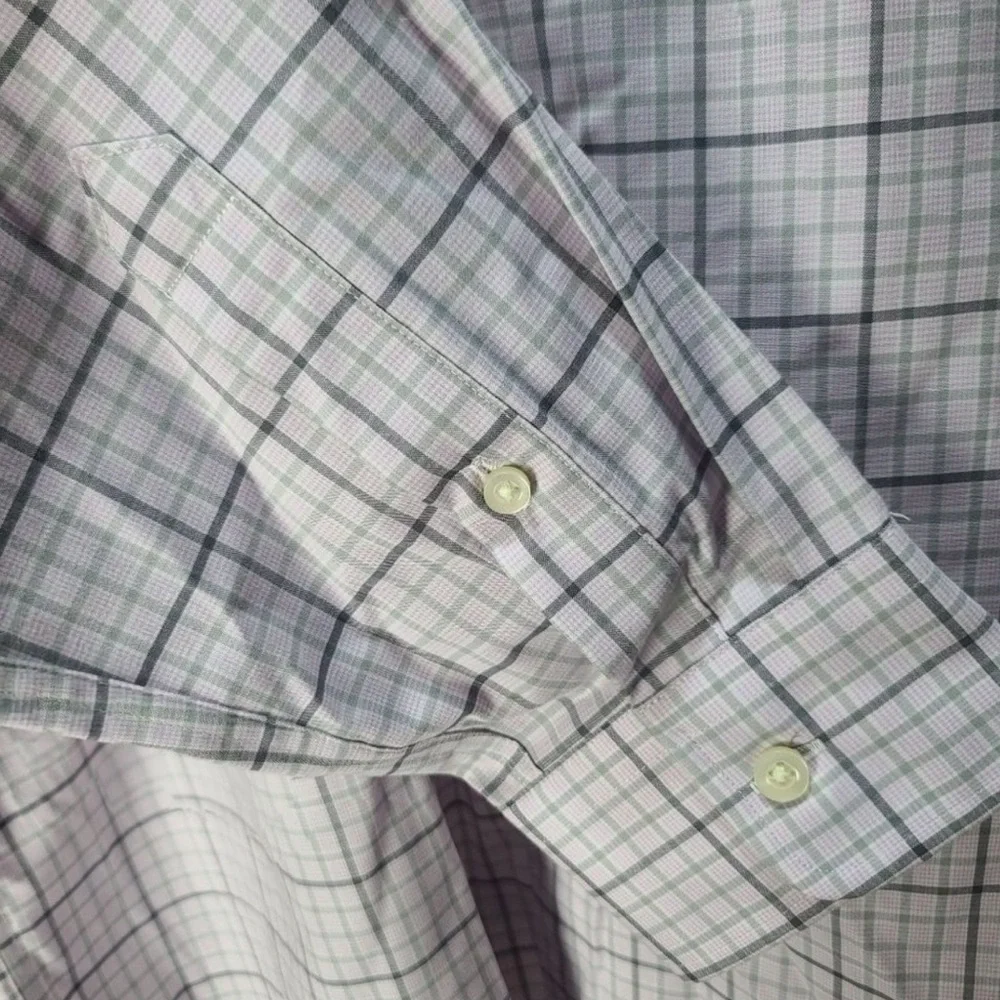 Men's Grid Windowpane Checkered Button Down Shirt - Picture 5 of 10